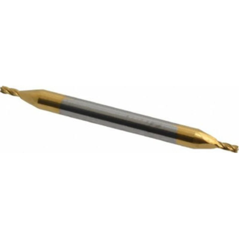 KYOCERA SGS 3/64, 3/32 LOC, 1/8 Shank Diam, 1-1/2 OAL, 4 Flute, Solid Carbide Square End Mill Double End, TiN Finish,...